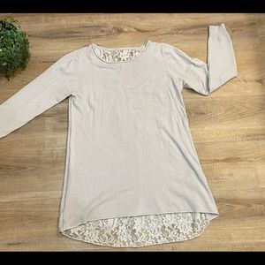 Beautiful beige long sleeve shirt with lace back